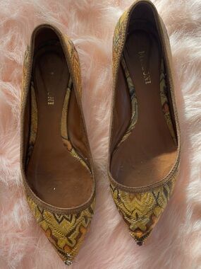 Missoni Patterned Yellow Brown Pointed Toe Flats Size 38